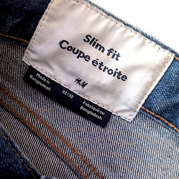 H&M Men's Slim Fit Jeans in Denim Blue - W32 - Picture 2 of 4